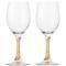 Berkware Crystal Wine Glasses - Elegant Gold Tone Studded Long Stem Red Wine Glasses Set Of 2