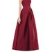 Alfred Sung Strapless Pleated Skirt Maxi Dress With Pockets - D755 - Red - 10