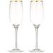 Berkware Crystal Champagne Flutes With Gold Tone Rim