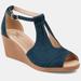 Journee Collection Journee Collection Women's Tru Comfort Foam Wide Width Kedzie Wedge - Blue - 6.5