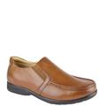 Roamers Mens Leather XXX Extra Wide Twin Gusset Casual Shoe - Tan - Brown - 11