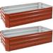 Sunnydaze Decor 2 Piece Galvanized Steel Raised Garden Bed Elevated Planter Grow Kit 48" - Brown