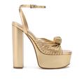 Larroude Valerie Platform Sandal In Gold Metallic Leather - Yellow - 38