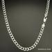 Donatello Gian Sterling Silver 925 Curb Chain 5MM, 16"-24", Curb Link Chain Necklace, Italian Made Sterling Silver 925 Unisex Chain - Grey - 22"