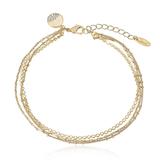 Ettika Crystal Dipped Multi 18k Gold Plated Chain Anklet - Gold - ONE SIZE ONLY