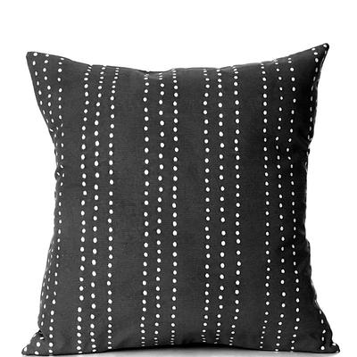 Mbare Ltd Tribal Cloth Dots Black Pillow Cover - Black