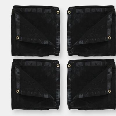 Sunnydaze Decor 8' x 16' 4 Multi-Purpose UV-Resistant Polyethylene Mesh Tarps - Black