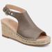 Journee Collection Journee Collection Women's Wide Width Crew Wedge Sandal - Brown - 9.5