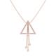LuvMyJewelry Skyline Triangle Bolo Adjustable Diamond Lariat Necklace In 14K Rose Gold Vermeil On Sterling Silver - Pink