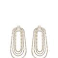 Ettika Crystal Oval 18k Gold Plated Drape Earrings - Gold - OS