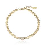 Ettika 18k Gold Plated And Crystal Ball Anklet - Gold - ONE SIZE ONLY