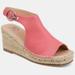 Journee Collection Journee Collection Women's Wide Width Crew Wedge Sandal - Pink - 6.5