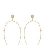 Ettika Delicate Crystal Large Oval Hoop Earrings - Gold - ONE SIZE