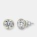 Genevive Genevive Sterling Silver Gold Plated Cubic Zirconia Stud Earrings - Gold - 7MM W X 7MM L X 4MM D