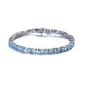 Genevive Sterling Silver with Colored Cubic Zirconia Tennis Bracelet. - White