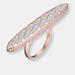 Genevive Sterling Silver Rose Gold Plated Cubic Zirconia Pave Bar Ring - Pink - 6