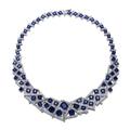 Rachel Glauber 3D Geometric Cluster Basketweave Stack Graduated Eternity Formal Necklace - Grey - 16