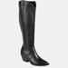 Journee Signature Journee Signature Women's Genuine Leather Tru Comfort Foam Wide Calf Pryse Boot - Black - 7