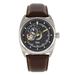 Reign Watches Reign Astro Semi-Skeleton Leather-Band Watch - Brown