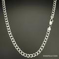 Donatello Gian Sterling Silver 925 Curb Chain 5MM, 16"-24", Curb Link Chain Necklace, Italian Made Sterling Silver 925 Unisex Chain - Grey - 20"