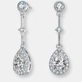 Genevive Genevive Sterling Silver Cubic Zirconia Accent Chandelier Earrings - Grey - 34MM