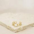 Ettika Destiny Crystal And 18k Gold Plated Circle Chain Link Ring - Gold - 6