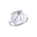 LuvMyJewelry Capricorn Goat Garnet & Diamond Constellation Signet Ring In Sterling Silver - Grey - 5.5