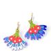 By Chavelli Cosmos Flower Earrings in Blue - Blue