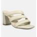 Rag & Co Kywe Off White Textured Heel Chunky Strap Sandals - White - 7