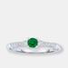 Genevive Sterling Silver Emerald Cubic Zirconia Engagement Ring - Green - 8