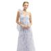 Dessy Collection Floral Scarf Tie One-Shoulder Tulle Dress with Long Full Skirt - 3130FP - Purple