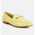 Rag & Co Dareth Horsebit Flat Heel Loafers In Yellow - Yellow - US 6