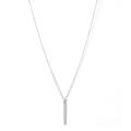 Rivka Friedman Rhodium Cubic Zirconia Bar Pendant Necklace - Grey