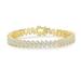 Genevive Genevive Sterling Silver with Diamond Cubic Zirconia Icicle Cluster Double Row Tennis Bracelet - Gold