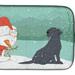 Caroline's Treasures 14 in x 21 in Black Labrador Snowman Christmas Dish Drying Mat