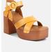 Rag & Co Cristina Cross Strap Embellished Heels In Light Tan - Orange - US 5