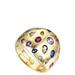 Rachel Glauber Rachel Glauber 14k Gold Plated with Rainbow Gemstone Cubic Zirconia Diamond Dome Ring - Orange - 8