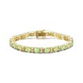 Genevive Sterling Silver with Colored Cubic Zirconia Tennis Bracelet. - Green - 7.25