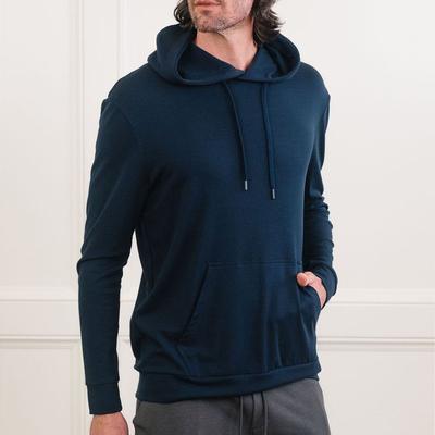 Cozy Earth Men's Ultra-Soft Bamboo Hoodie - Blue - S