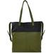 Brix + Bailey Olive And Black Two Tone Premium Leather Tote Shopper Bag - Green