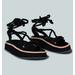 Rag & Co Kendall Strings Platform Leather Sandal in Black - Black - US 10