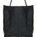Brix + Bailey Black Drawcord Premium Leather Hobo Tote Shoulder Bag - Black