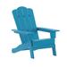 Merrick Lane Nassau Adirondack Chair With Cup Holder, Weather Resistant HDPE Adirondack Chair In Blue - Blue