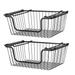 Oceanstar Oceanstar Stackable Metal Wire Storage Basket Set for Pantry, Countertop, Kitchen or Bathroom - Black