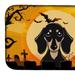 Caroline's Treasures 14 in x 21 in Halloween Smooth Black and Tan Dachshund Dish Drying Mat - Orange