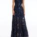 Dress The Population Anabel Sequin Embroidered Gown - Blue - L