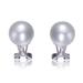 Genevive Genevive Sterling Silver White Pearl Stud Earrings - White - 10 MM W X 10 MM L X 10 MM D