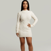 Vanity Couture Hailey High Neck Backless Sweater Dress In Ivory - White - S