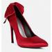 Rag & Co Hornet Red Satin Stiletto Pump Sandals - Red - US 9