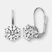 Genevive Genevive Sterling Silver Cubic Zirconia Leverback Earrings - Grey - 16MM